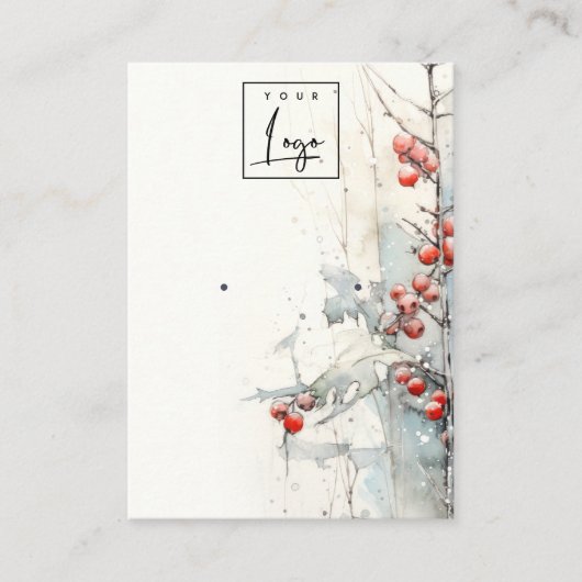 レッドスノーウィンターベリーのロゴイヤリングスタッドホルダー 名刺 (正面)
