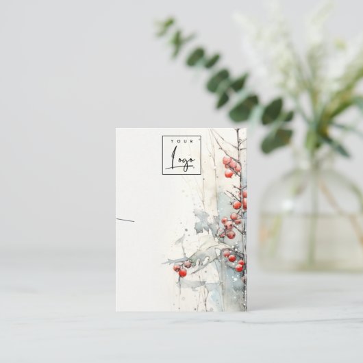 レッドスノーウィンターベリーのロゴネックレスホルダー 名刺 (スタンド正面)