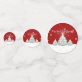 レッドスノークリスマスツリーテーブル紙吹雪 コンフェッティ (裏面)