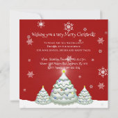 レッドスノークリスマスツリー招待状 招待状 (裏面)