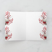 レッドスノーグローブハッピーホリデー |クリスマスの挨拶 サンキューカード (内部)