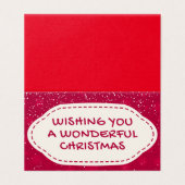 レッドスノーデザイン25パッククリスマスカード (外部フラット)