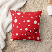 レッドスノードット装飾用クッションモノグラム クッション (ブランケット)