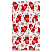 レッドスノーフレークのミッテンスクリスマス スモールペーパーバッグ (正面)