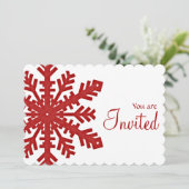 レッドスノーフレークウィンターディナーパーティの招待状1 招待状 (スタンド正面)