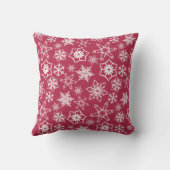 レッドスノーフレークカスタムパターンの休日の写真 クッション (裏面)