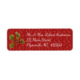 レッドスノーフレーククリスマスエンベロープ住所 シール