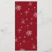 レッドスノーフレーククリスマスディナーカード メニュー (裏面)