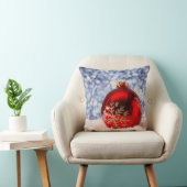 レッドスノーフレーククリスマスボーブル クッション (椅子)