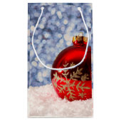 レッドスノーフレーククリスマスボーブル スモールペーパーバッグ (裏面)