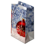 レッドスノーフレーククリスマスボーブル スモールペーパーバッグ (正面アングル)