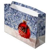 レッドスノーフレーククリスマスボーブル ラージペーパーバッグ (裏面アングル)