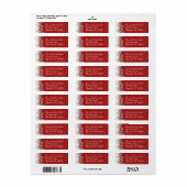 レッドスノーフレーククリスマス住所 シール (フルシート)