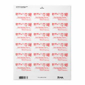 レッドスノーフレーククリスマス住所 シール (フルシート)