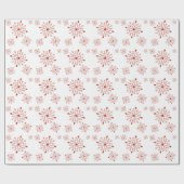 レッドスノーフレークスオンホワイトラッピング紙 ラッピングペーパー (フラット)