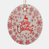 レッドスノーフレークストナディアメリークリスマスオーナメント セラミックオーナメント (左)