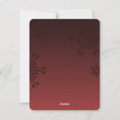 レッドスノーフレークスフラットホリデーフォトカード シーズンカード (裏面)