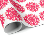 レッドスノーフレークスホリデーギフトラッピング紙 ラッピングペーパー (ロールコーナー)