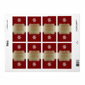 レッドスノーフレークスホームメイドアップルバターキャニングジャー ラベル (フルシート)