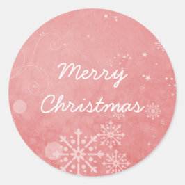 レッドスノーフレークスワーズホリデースティッカー ラウンドシール