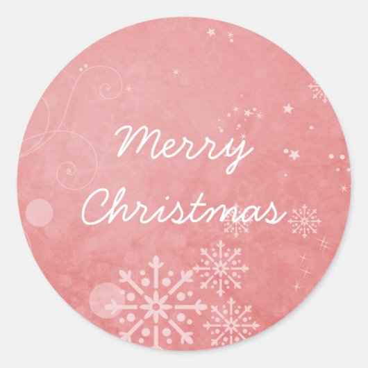 レッドスノーフレークスワーズホリデースティッカー ラウンドシール (正面)