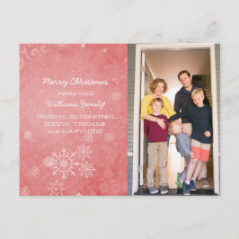 レッドスノーフレークスワーズホリデーフォトポストカード シーズンポストカード