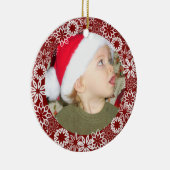 レッドスノーフレークパーソナライズされたオーナメント セラミックオーナメント (右)