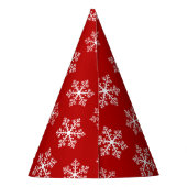 レッドスノーフレークパーティー帽子 パーティーハット (裏面)