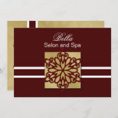 レッドスノーフレークビジネスサンキューカード 招待状 (正面/裏面)