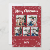 レッドスノーフレークホリデーカード シーズンカード (正面)