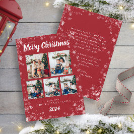 レッドスノーフレークホリデーカード シーズンカード