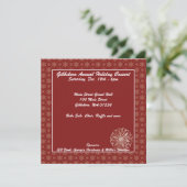 レッドスノーフレークホリデーパーティー招待状 招待状 (スタンド正面)