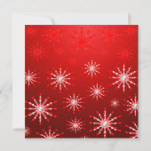 レッドスノーフレークホリデーパーティー招待状 招待状 (裏面)