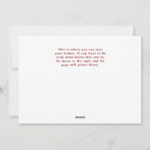 レッドスノーフレークメリークリスマスレタリングフォトホール シーズンカード (裏面)