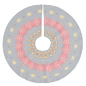 レッドスノーフレークリングや輪 ブラッシュドポリエステルツリースカート (正面)