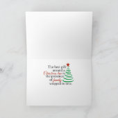 レッドスノーフレーク信じ写真クリスマスカード シーズンカード (内部)