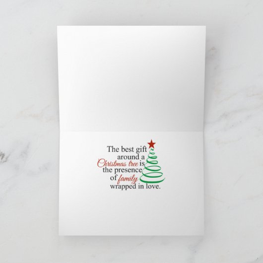 レッドスノーフレーク信じ写真クリスマスカード シーズンカード (内部)