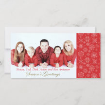 レッドスノーフレーク写真クリスマスカード