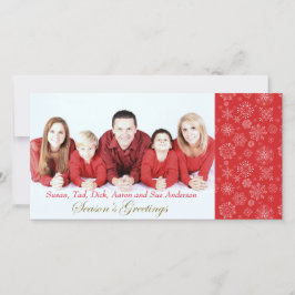 レッドスノーフレーク写真クリスマスカード シーズンカード
