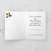 レッドスノーフレーク写真クリスマスカード シーズンカード (内部)