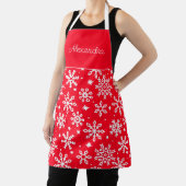 レッドスノーフレーク大人パーソナライズされた料理 エプロン (インサイチュ)