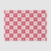 レッドスノーフレーク市松模様にパターンのクリスマス 薄葉紙 (正面)