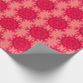 レッドスノーフレーク模様のラッピング紙 ラッピングペーパー (角)