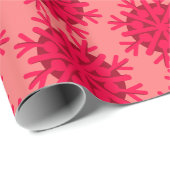 レッドスノーフレーク模様のラッピング紙 ラッピングペーパー (ロールコーナー)