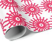 レッドスノーフレーク模様のラッピング紙 ラッピングペーパー (ロールコーナー)