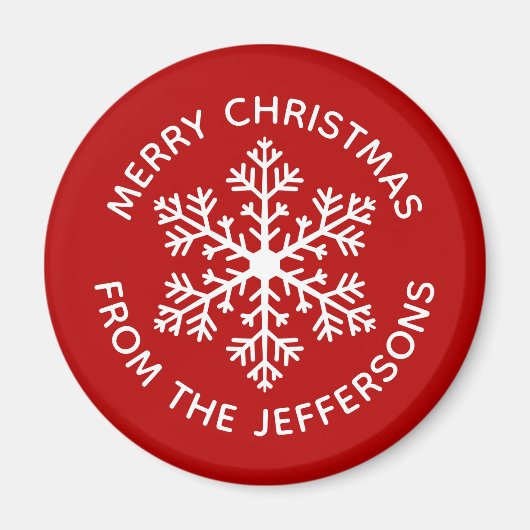 レッドスノーフレーク磁石 マグネット (正面)