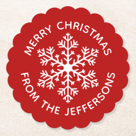 レッドスノーフレーク紙コースター ペーパーコースター