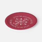 レッドスノーフレーク紙プレート ペーパープレート (アングル)