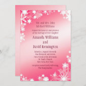 レッドスノーフレーク結婚式招待状 招待状 (正面/裏面)