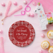 レッドスノーフレーク食べドリンクメリークリスマスパーティー ペーパープレート (パーティー)